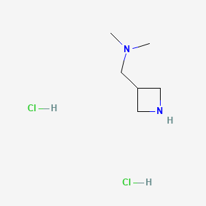 Chemical structure of 1-(Azetidin-3-yl)-N,N-dimethylmethanamine dihydrochloride