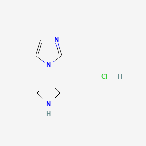 Chemical structure of 1-(Azetidin-3-yl)-1H-imidazole hydrochloride