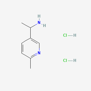 Chemical structure of 1-(6-methylpyridin-3-yl)ethanamine dihydrochloride