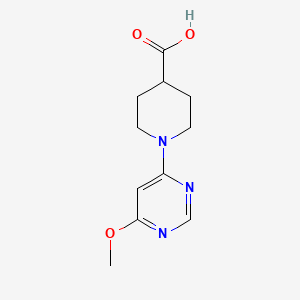 Chemical structure of 1-(6-Methoxypyrimidin-4-yl)piperidine-4-carboxylic acid