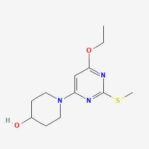 Chemical structure of 1-(6-Ethoxy-2-(methylthio)pyrimidin-4-yl)piperidin-4-ol