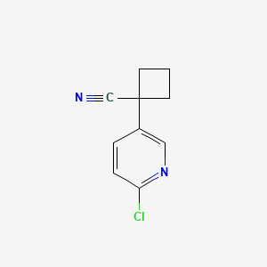 Chemical structure of 1-(6-Chloropyridin-3-yl)cyclobutanecarbonitrile