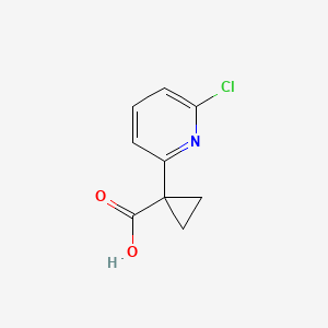 Chemical structure of 1-(6-Chloropyridin-2-yl)cyclopropane-1-carboxylic acid