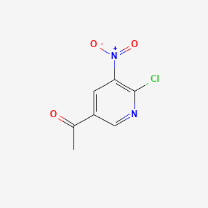 Chemical structure of 1-(6-Chloro-5-nitropyridin-3-yl)ethanone
