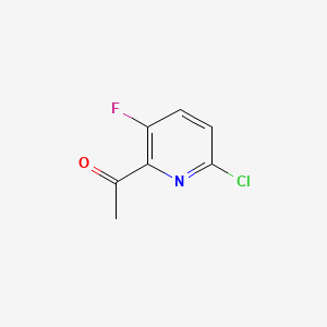 Chemical structure of 1-(6-Chloro-3-fluoropyridin-2-yl)ethanone