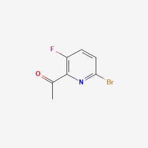 Chemical structure of 1-(6-Bromo-3-fluoropyridin-2-yl)ethanone