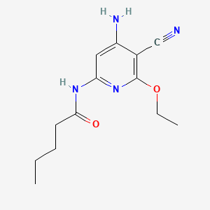 Chemical structure of 1-(6-(Cyclopropylamino)pyrimidin-4-yl)piperidine-4-carboxylic acid