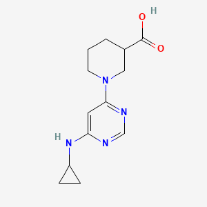 Chemical structure of 1-(6-(Cyclopropylamino)pyrimidin-4-yl)piperidine-3-carboxylic acid