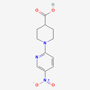 Chemical structure of 1-(5-Nitro-2-pyridinyl)piperidine-4-carboxylic acid