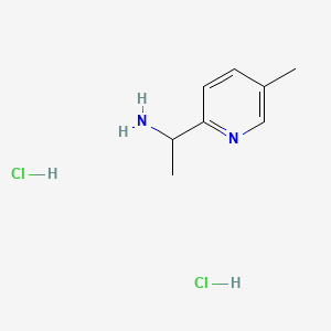 Chemical structure of 1-(5-Methylpyridin-2-yl)ethanamine dihydrochloride