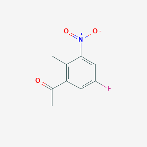Chemical structure of 1-(5-Fluoro-2-methyl-3-nitrophenyl)ethanone