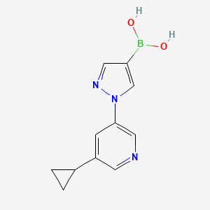 Chemical structure of 1-(5-Cyclopropyl-3-pyridyl)-1H-pyrazole-4-boronic acid
