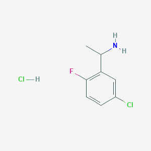 Chemical structure of 1-(5-Chloro-2-fluorophenyl)ethanamine hydrochloride