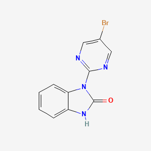 Chemical structure of 1-(5-Bromopyrimidin-2-yl)-1H-benzo[d]imidazol-2(3H)-one