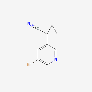 Chemical structure of 1-(5-Bromopyridin-3-yl)cyclopropane-1-carbonitrile
