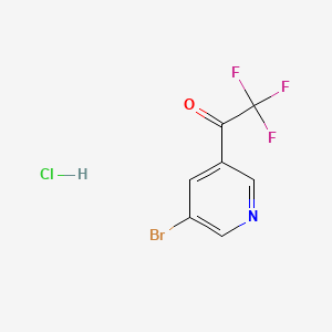 Chemical structure of 1-(5-Bromopyridin-3-yl)-2,2,2-trifluoroethanone hydrochloride