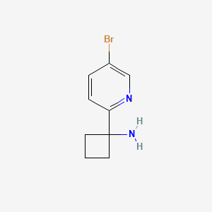 Chemical structure of 1-(5-Bromopyridin-2-yl)cyclobutanamine