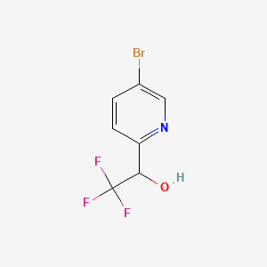 Chemical structure of 1-(5-bromopyridin-2-yl)-2,2,2-trifluoroethanol