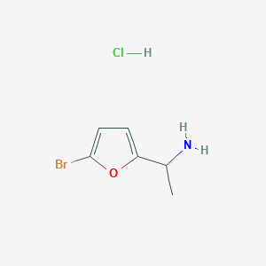 Chemical structure of 1-(5-Bromofuran-2-yl)ethanamine hydrochloride