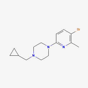 Chemical structure of 1-(5-Bromo-6-methylpyridin-2-yl)-4-(cyclopropylmethyl)piperazine