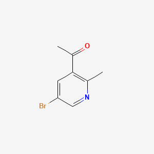 Chemical structure of 1-(5-Bromo-2-methylpyridin-3-yl)ethanone