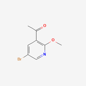 Chemical structure of 1-(5-Bromo-2-methoxypyridin-3-yl)ethanone