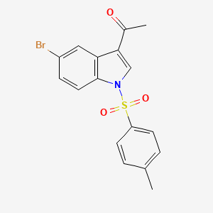 Chemical structure of 1-(5-bromo-1-tosyl-1H-indol-3-yl)ethanone