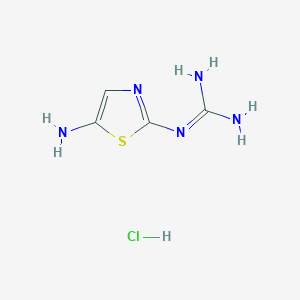 Chemical structure of 1-(5-Aminothiazol-2-yl)guanidine hydrochloride