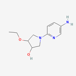 Chemical structure of 1-(5-aminopyridin-2-yl)-4-ethoxypyrrolidin-3-ol