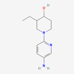 Chemical structure of 1-(5-aminopyridin-2-yl)-3-ethylpiperidin-4-ol