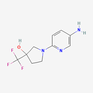 Chemical structure of 1-(5-aminopyridin-2-yl)-3-(trifluoromethyl)pyrrolidin-3-ol