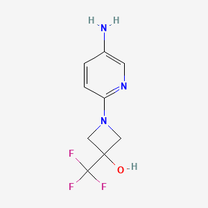 Chemical structure of 1-(5-aminopyridin-2-yl)-3-(trifluoromethyl)azetidin-3-ol