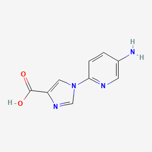 Chemical structure of 1-(5-aminopyridin-2-yl)-1h-imidazole-4-carboxylic acid