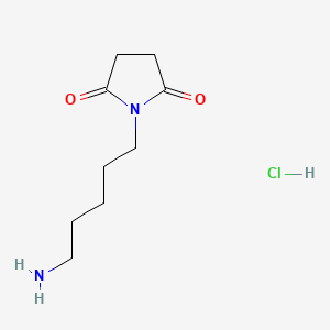 Chemical structure of 1-(5-aminopentyl)pyrrolidine-2,5-dione hydrochloride