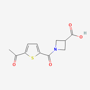 Chemical structure of 1-(5-acetylthiophene-2-carbonyl)azetidine-3-carboxylic acid