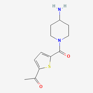 Chemical structure of 1-(5-(4-aminopiperidine-1-carbonyl)thiophen-2-yl)ethan-1-one