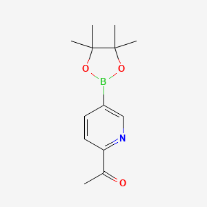 Chemical structure of 1-(5-(4,4,5,5-Tetramethyl-1,3,2-dioxaborolan-2-yl)pyridin-2-yl)ethanone