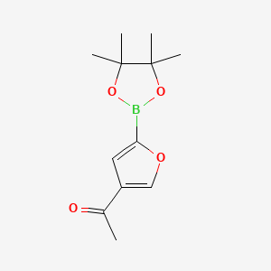 Chemical structure of 1-(5-(4,4,5,5-TETRAMETHYL-1,3,2-DIOXABOROLAN-2-YL)FURAN-3-YL)ETHANONE