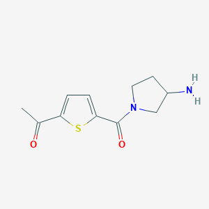Chemical structure of 1-(5-(3-aminopyrrolidine-1-carbonyl)thiophen-2-yl)ethan-1-one