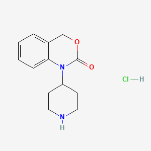 Chemical structure of 1-(4-Piperidinyl)-1,2-dihydro-4H-3,1-benzoxazin-2-one hydrochloride