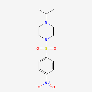 Chemical structure of 1-(4-nitrophenyl)sulfonyl-4-propan-2-ylpiperazine