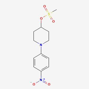Chemical structure of 1-(4-Nitrophenyl)piperidin-4-yl methanesulfonate