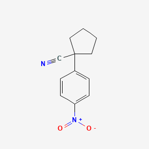 Chemical structure of 1-(4-nitrophenyl)cyclopentane-1-carbonitrile
