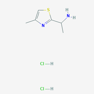 Chemical structure of 1-(4-methylthiazol-2-yl)ethanamine dihydrochloride