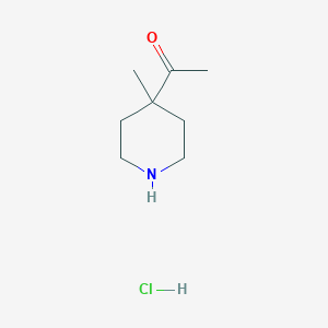 Chemical structure of 1-(4-Methylpiperidin-4-yl)ethanone hydrochloride