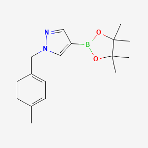 Chemical structure of 1-(4-Methylbenzyl)-4-(4,4,5,5-tetramethyl-1,3,2-dioxaborolan-2-yl)-1H-pyrazole
