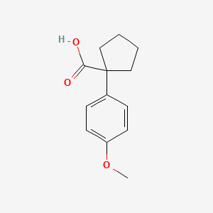 Chemical structure of 1-(4-Methoxyphenyl)cyclopentanecarboxylic acid