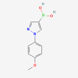 Chemical structure of 1-(4-Methoxyphenyl)-1H-pyrazole-4-boronic acid