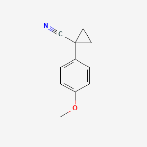 Chemical structure of 1-(4-Methoxyphenyl)-1-Cyclopropanecarbonitrile