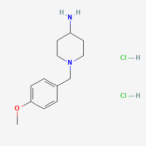 Chemical structure of 1-(4-Methoxybenzyl)piperidin-4-amine dihydrochloride
